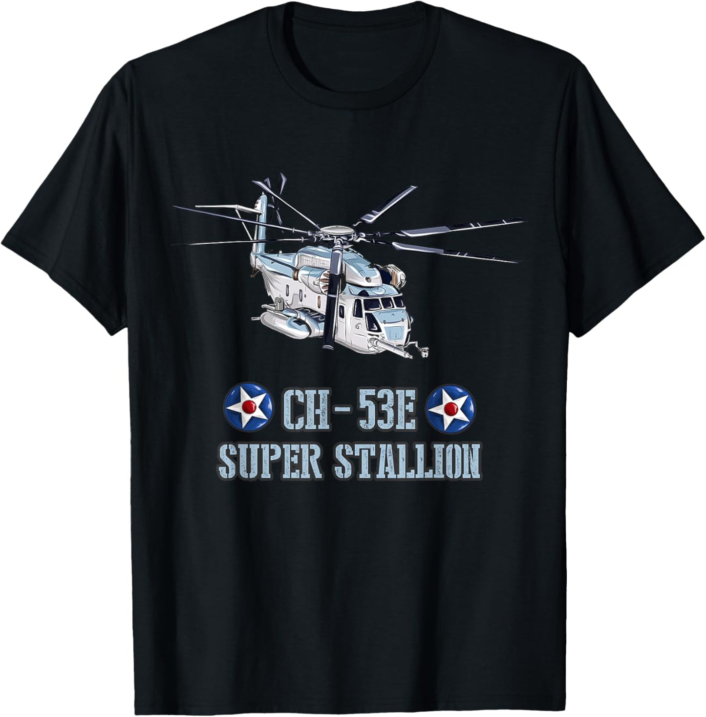 US Military Aircraft CH-53E Super-stallion Heavy Helicopter T-Shirt - T-Shirt | Black