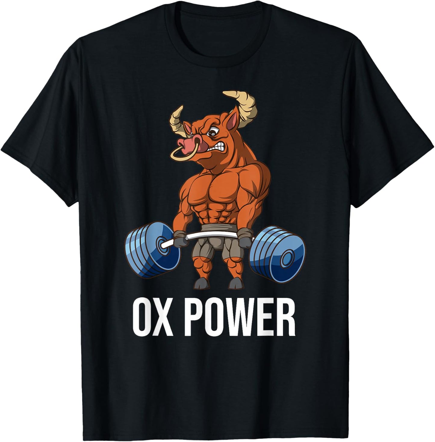 OX Power Weightlifting Deadlift Fitness Gym T-Shirt - T-Shirt | Black