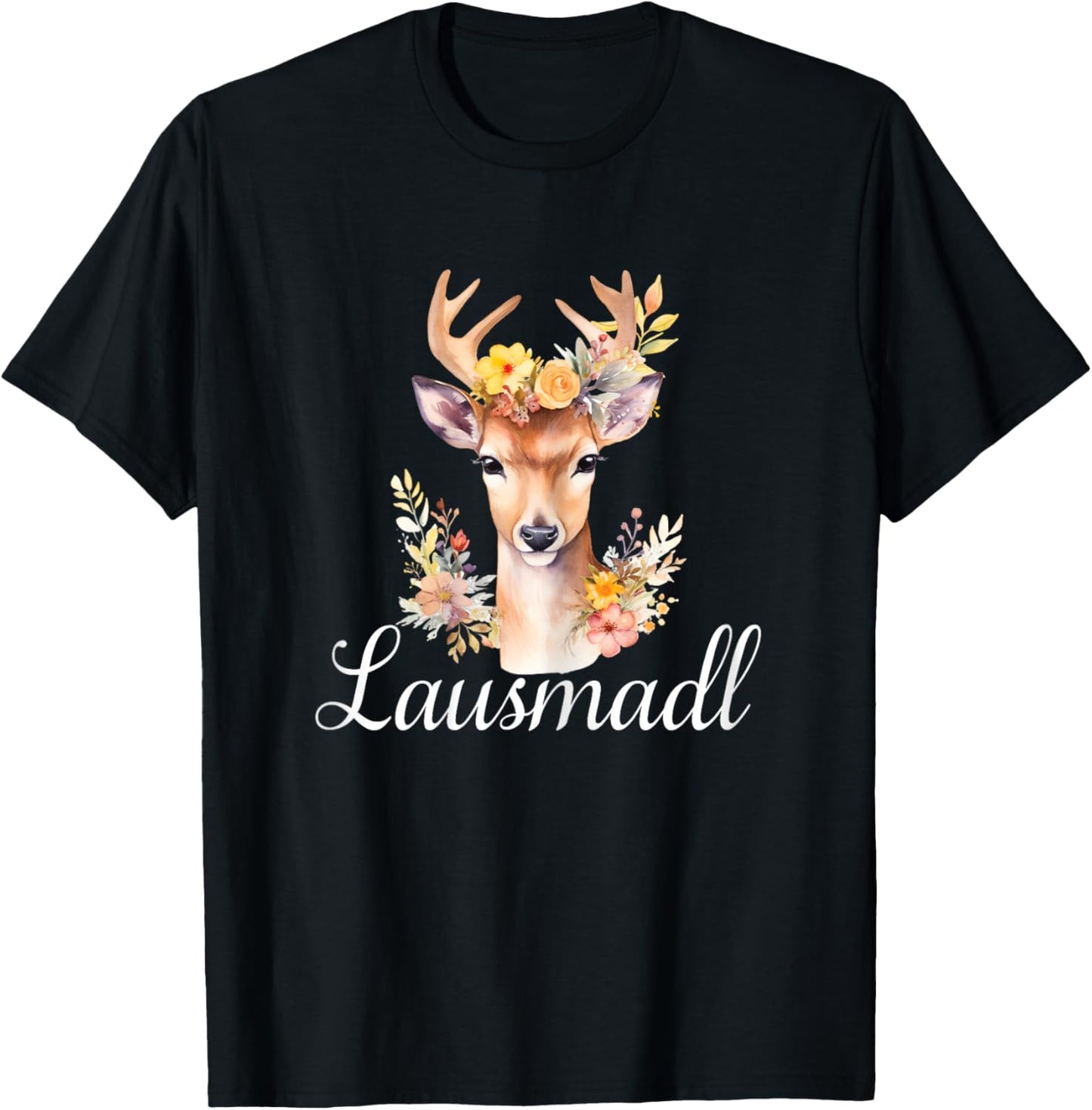 Hirsch Damen Trachten Dirndl Trachten Mädchen T-Shirt - T-Shirt | Black