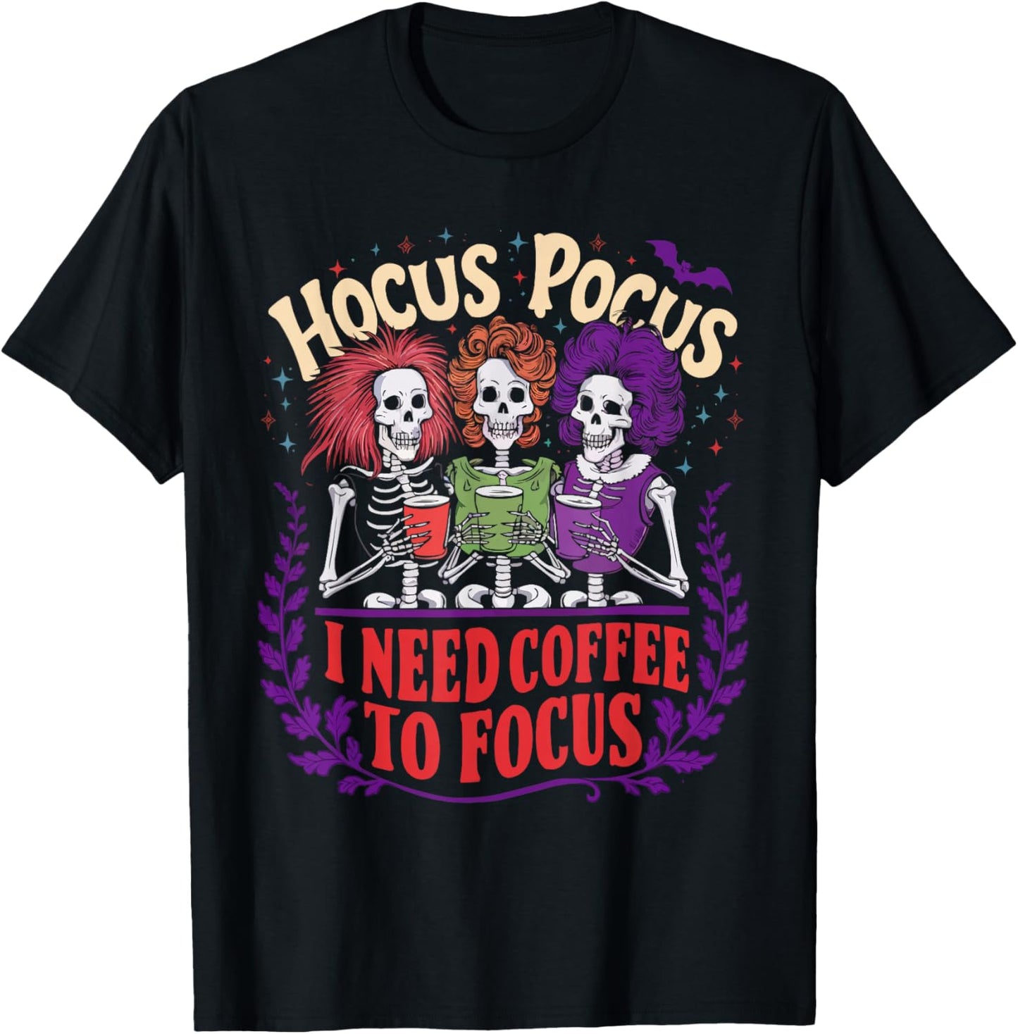 Coffee Halloween Spooky Caffeine Coffeeholic Trick Or Treat T-Shirt - T-Shirt | Black