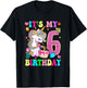 It's My 6Th Birthday Unicorn Girls Funny 6 Year Old T-Shirt - T-Shirt | Black
