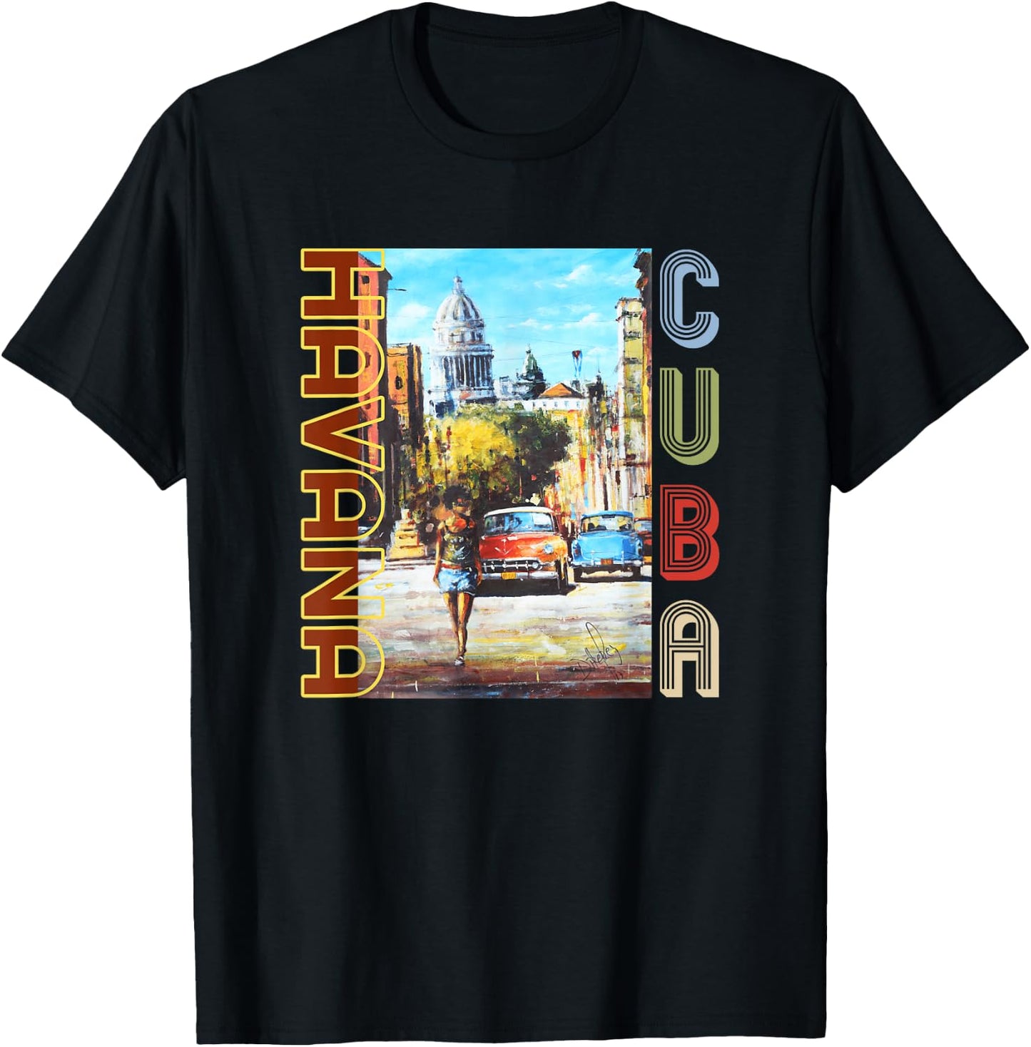 Havana Cuba Fine Art - National Capital T-Shirt - T-Shirt | Black
