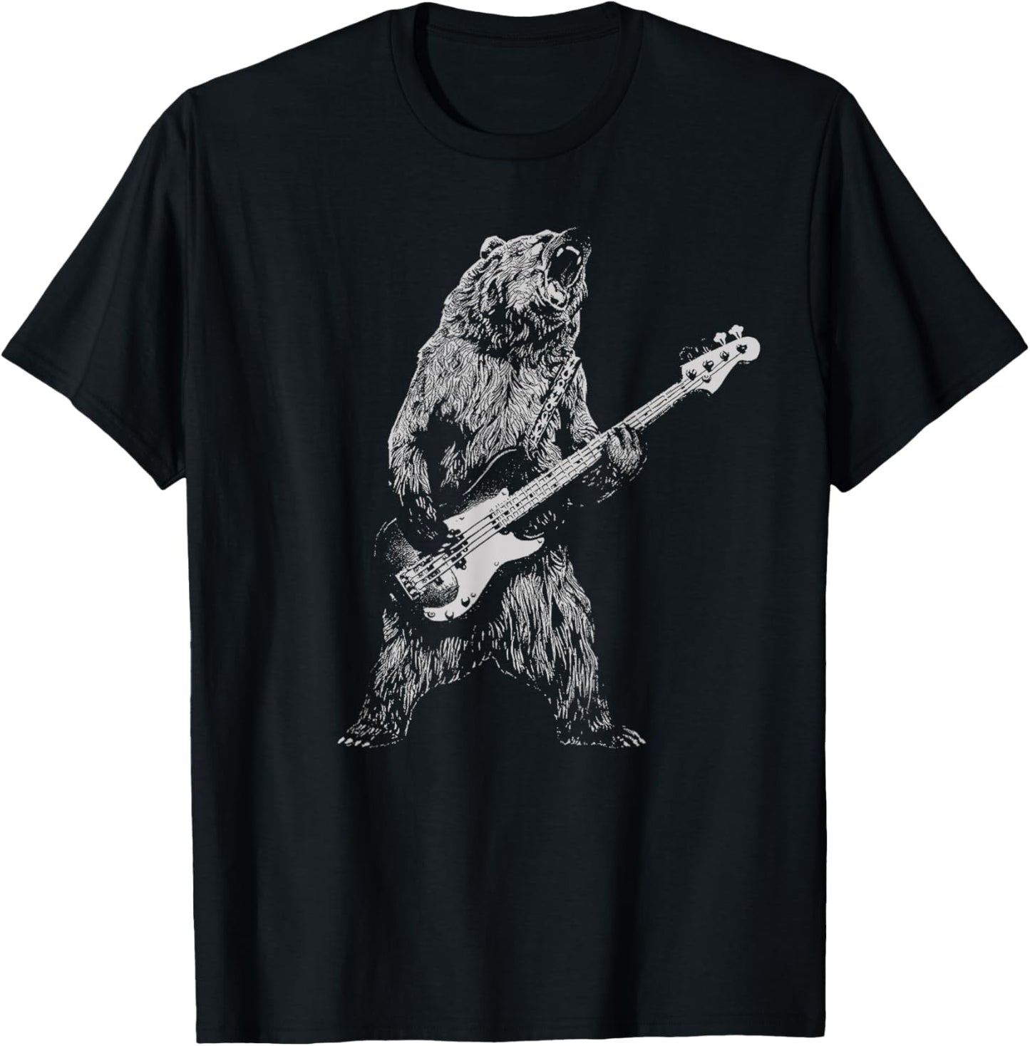 Bear plays guitar bass T-Shirt - T-Shirt | Black