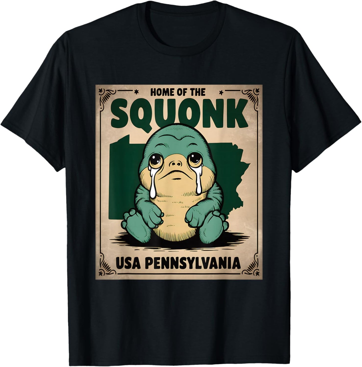 Squonk Cryptid Pensylvenia T-Shirt - T-Shirt | Black