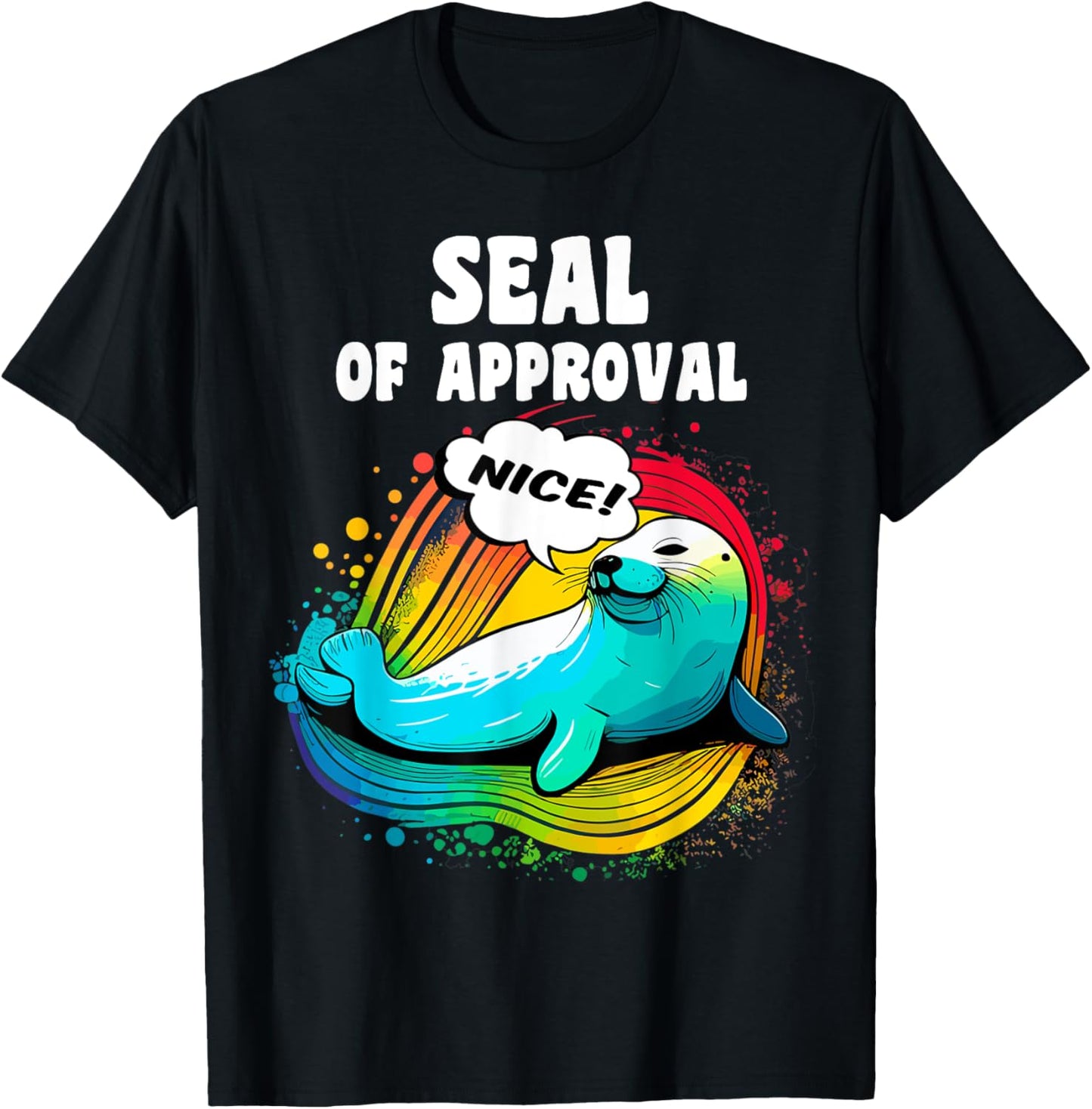 Seal Of Approval, Funny Seal, Ocean Day, Men, Women, Kids T-Shirt - T-Shirt | Black