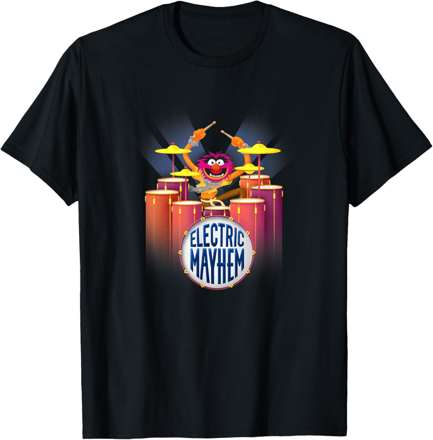 Disney The Muppets Electric Mayhem Animal Drummer Portrait T-Shirt - T-Shirt | Black