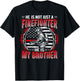 My Brother Is Firefighter Thin Red Line US Flag Fire Sibling T-Shirt - T-Shirt | Black