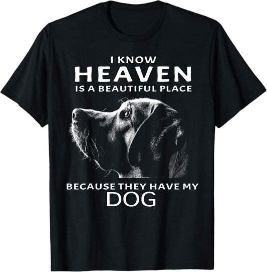 I Know Heaven Is A Beautiful Place Because They Have My Dog Women T-Shirt - T-Shirt | Black