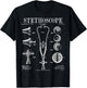 Stethoscope Old Vintage Patent Drawing Print Doctor Nurse T-Shirt - T-Shirt | Black