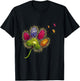 Colorful Big Paw Print Dandelion Paw Print Graphic T-Shirt - T-Shirt | Black