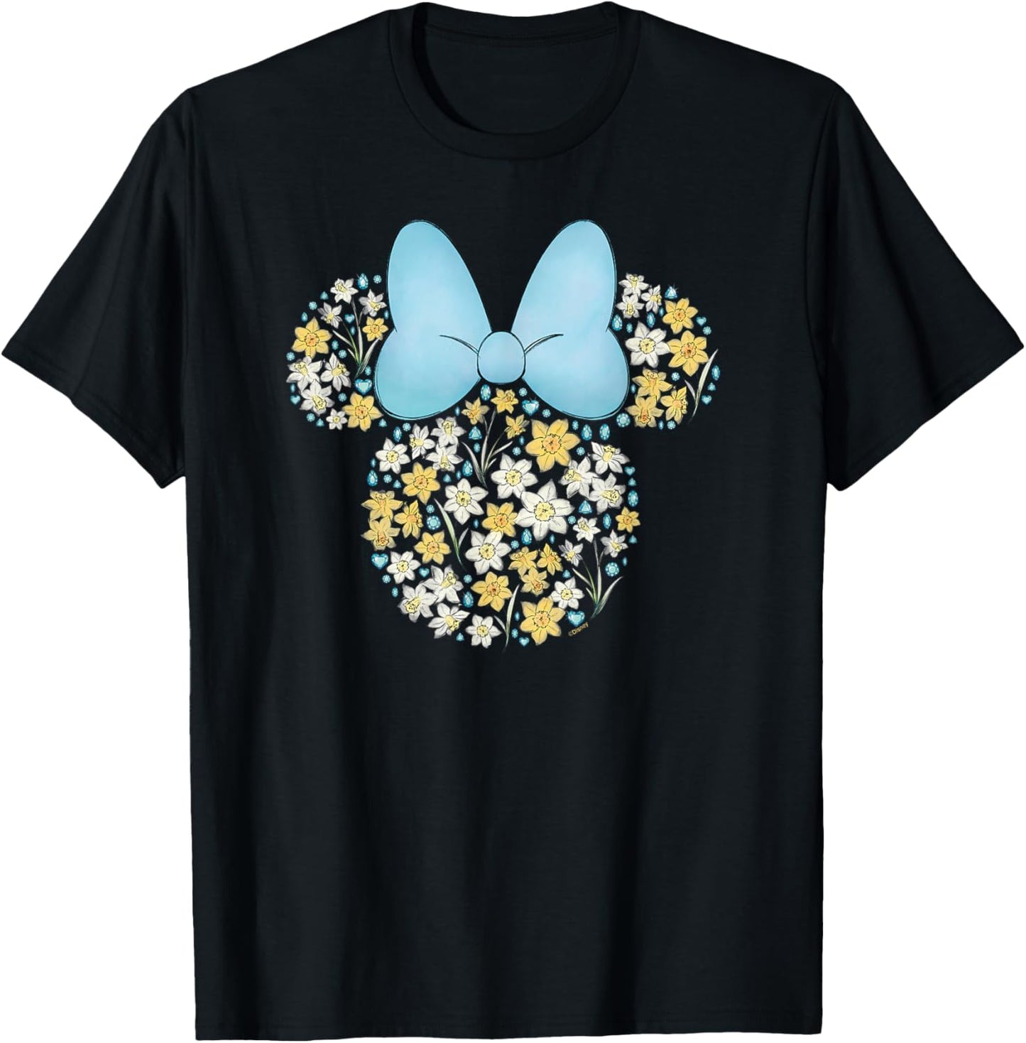 Disney Minnie Mouse March Birth Month Birthstone & Flowers Small T-Shirt - T-Shirt | Black