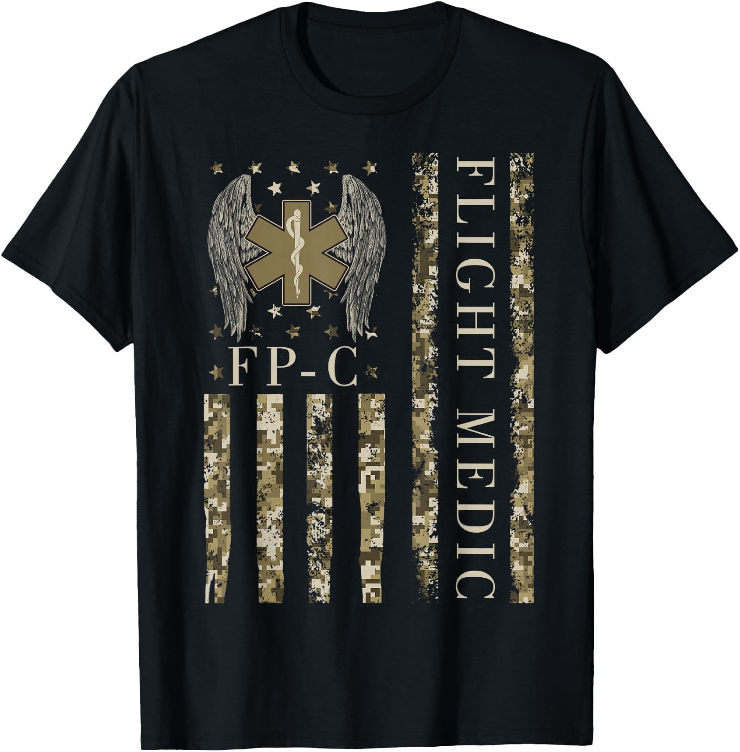 Flight Medic American Flag Flight Paramedic Emergency Nurse T-Shirt - T-Shirt | Black