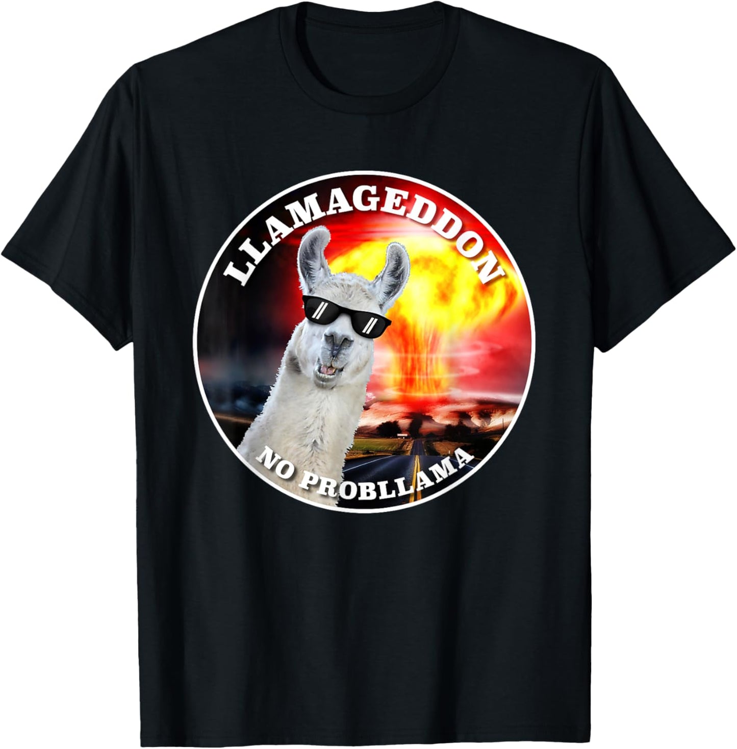 Llamageddon, no probllama cute funny graphic T-Shirt - T-Shirt | Black