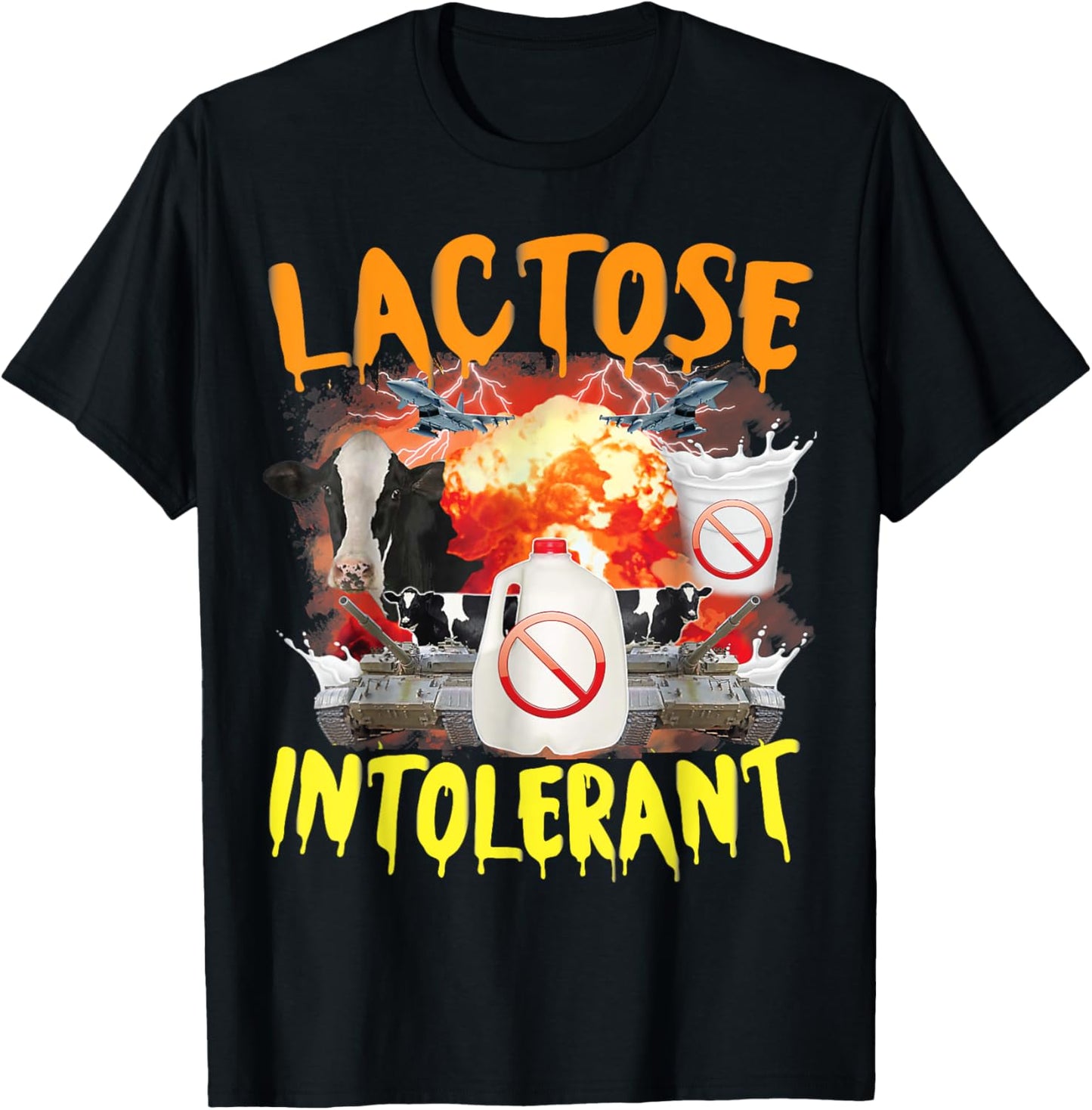Lactose Intolerant Funny Sarcasm Oddly Specific Meme T-Shirt - T-Shirt | Black