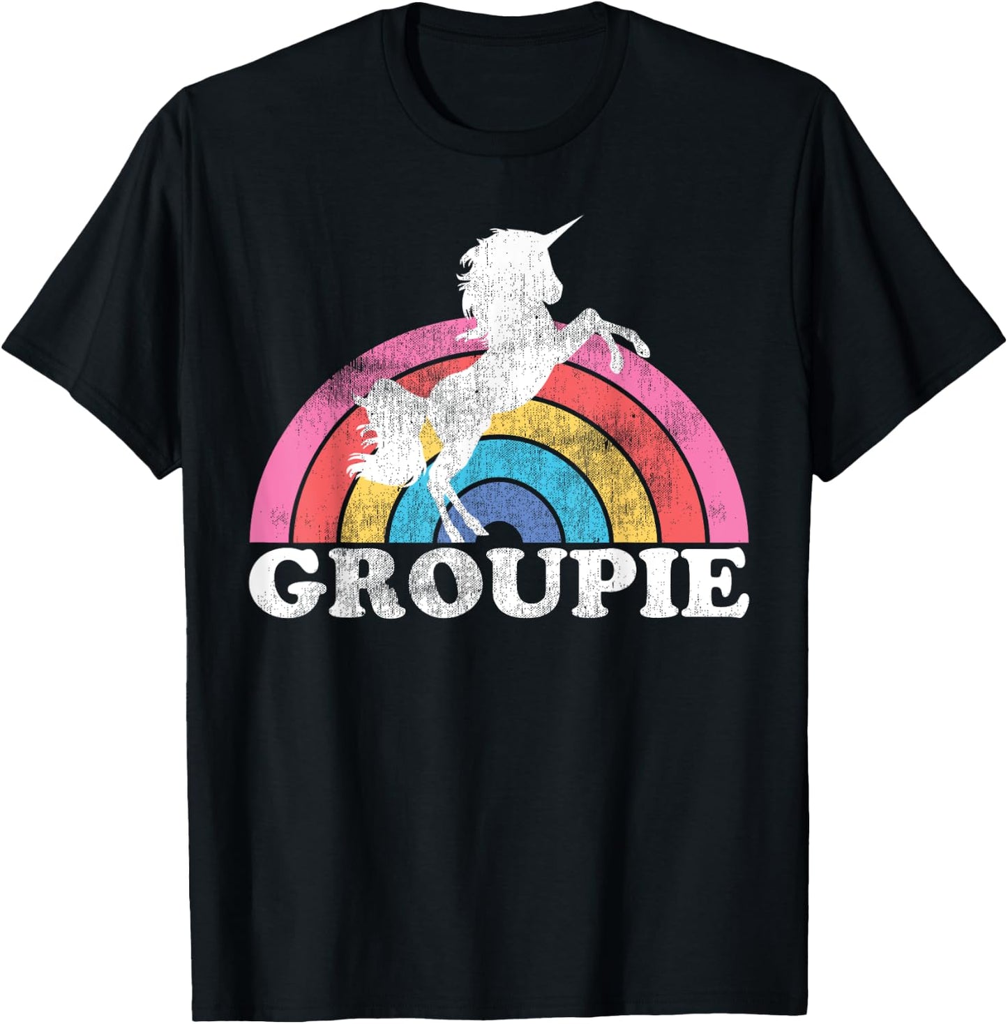 Funny Rainbow Unicorn Concert Rock N Roll Lover Groupie Gift T-Shirt - T-Shirt | Black