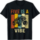 Five Is A Vibe Cute 5th Birthday design Monster 5Years Truck T-Shirt - T-Shirt | Black