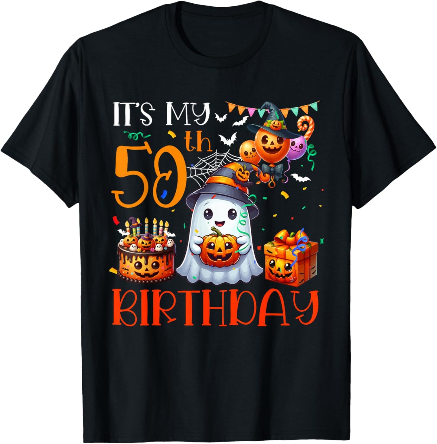 It's My 50th Birthday Halloween Ghost Boo Funny Party Lover T-Shirt - T-Shirt | Black