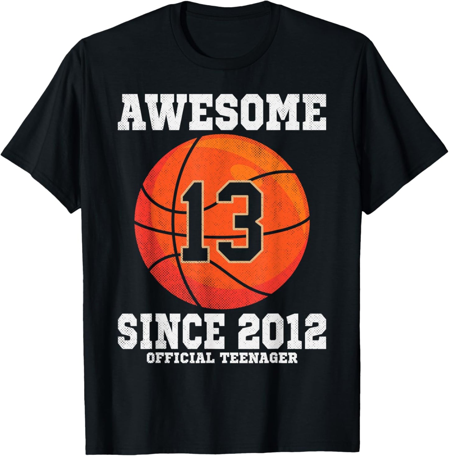 13th Birthday Basketball Fan 13 Years Old Official Teenager T-Shirt - T-Shirt | Black