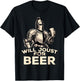Will Joust For Beer Funny Knight Medieval Jousting Ren Faire T-Shirt - T-Shirt | Black
