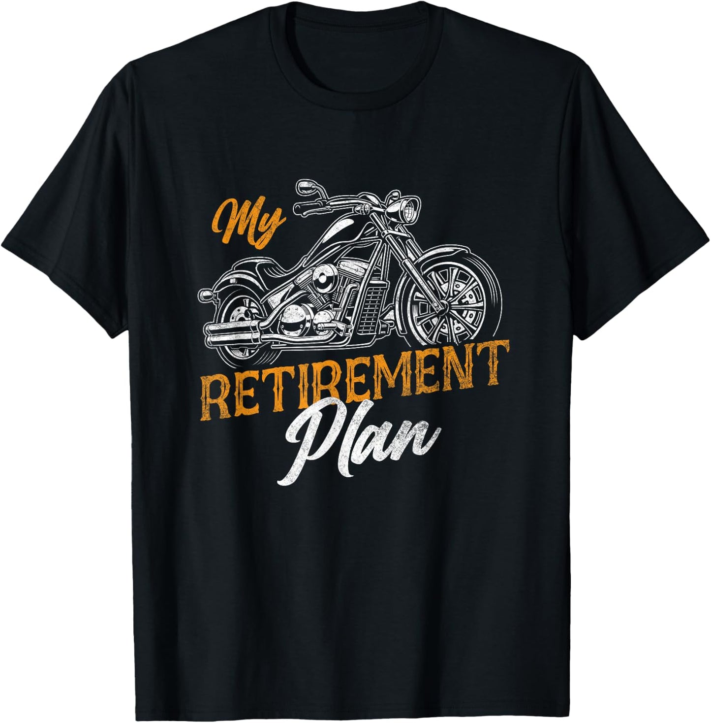 Classic Retired Motorcycle Biker My Retirement Plan Grandpa T-Shirt - T-Shirt | Black