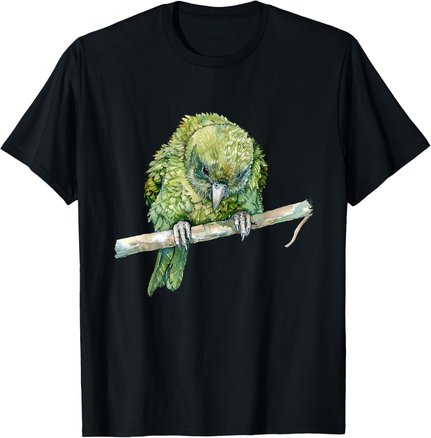 Kakapo Parrot Animal Print Drawing Wildlife Kakapo Lover T-Shirt - T-Shirt | Black