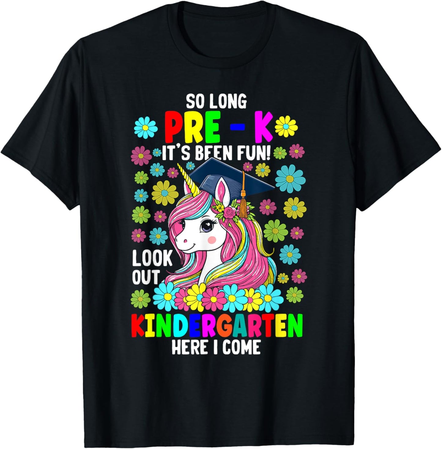 So long pre k its been fun unicorn shirt prek graduation T-Shirt - T-Shirt | Black