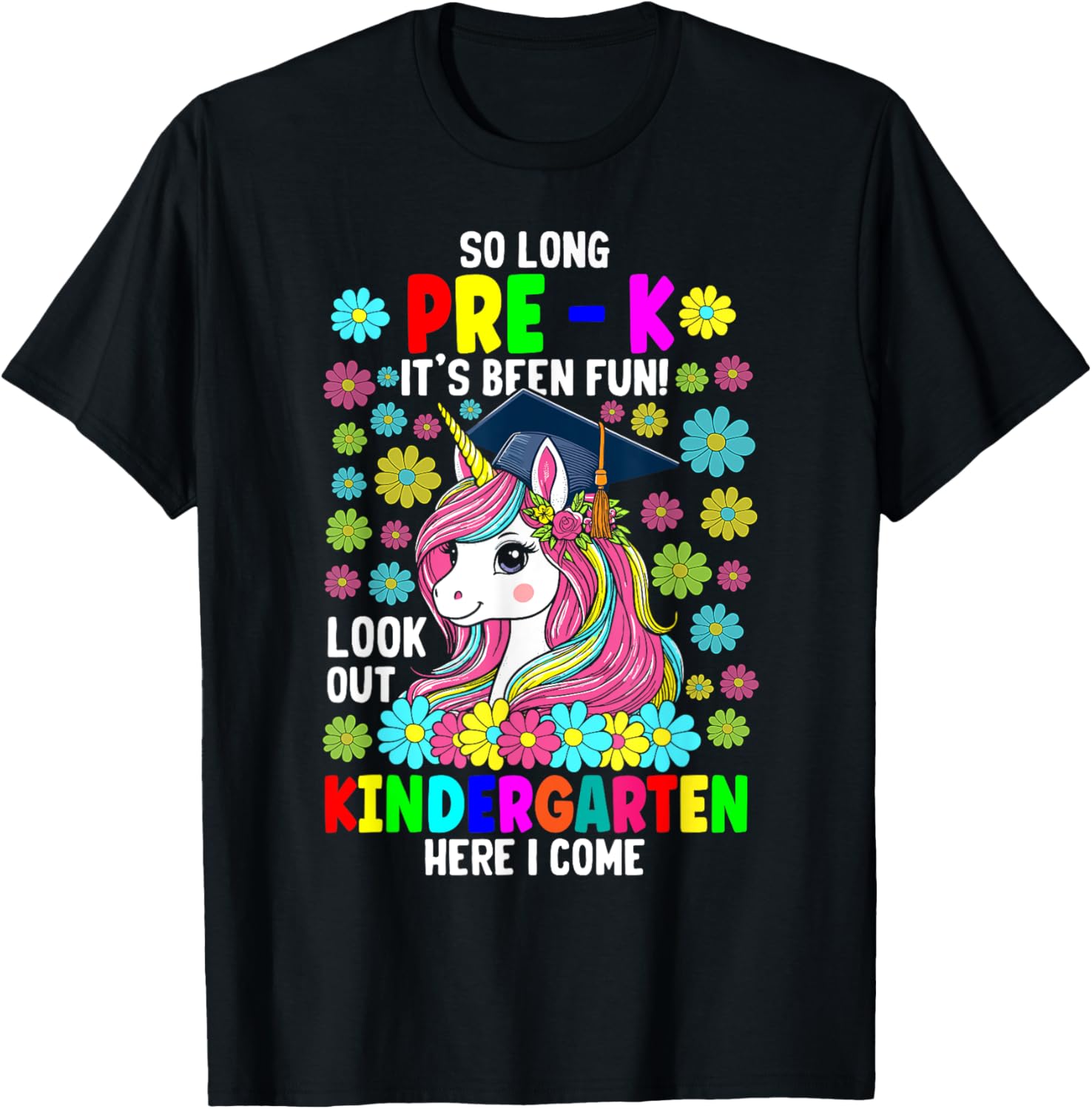 So long pre k its been fun unicorn shirt prek graduation T-Shirt - T-Shirt | Black