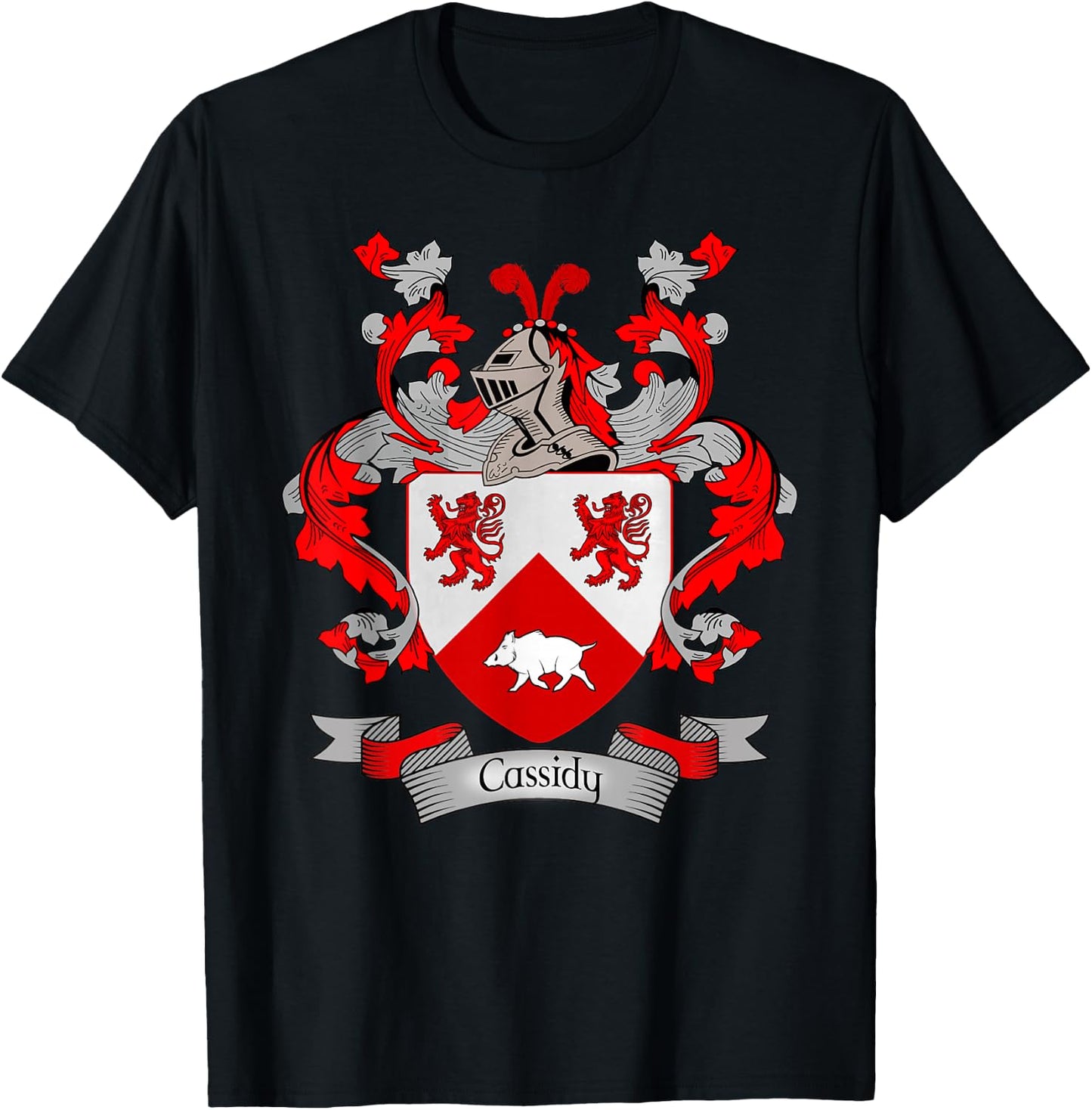 Cassidy Coat of Arms | Cassidy Surname Family Crest T-Shirt - T-Shirt | Black
