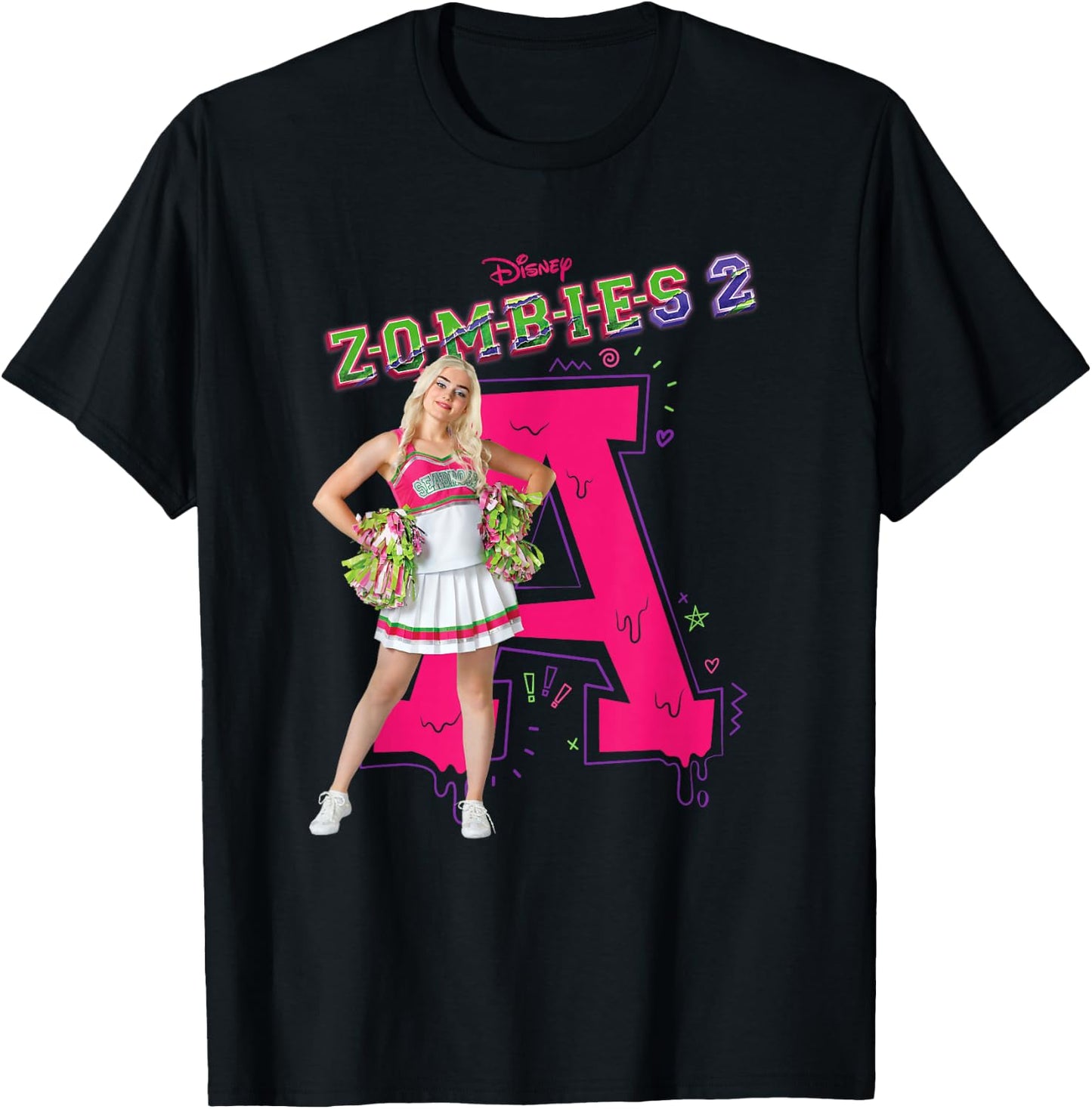 Disney Channel Zombies 2 Addison Cheer A T-Shirt - T-Shirt | Black
