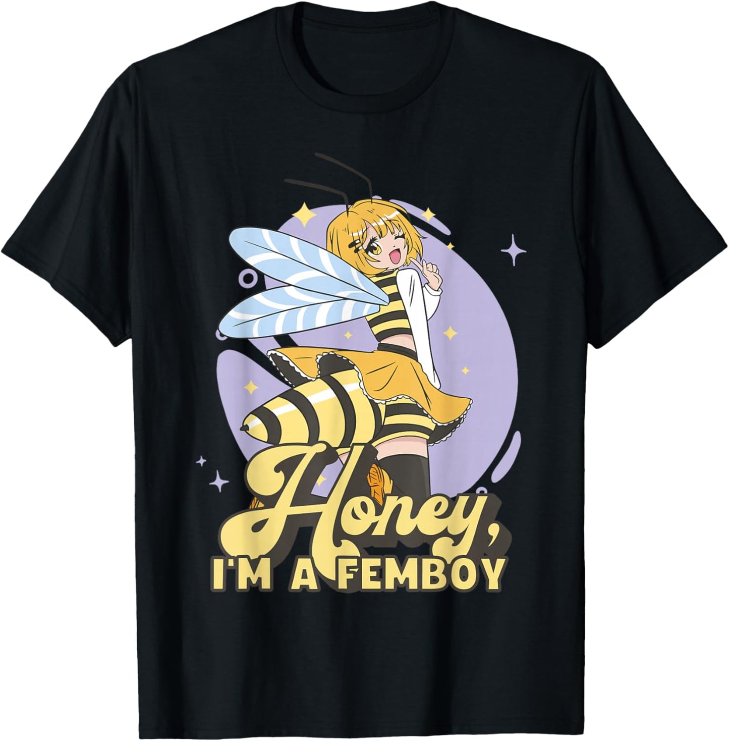 Femboy Anime Honey I'm a Femboy T-Shirt - T-Shirt | Black