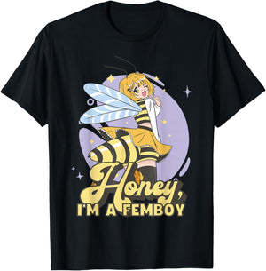 Femboy Anime Honey I'm a Femboy T-Shirt - T-Shirt | Black