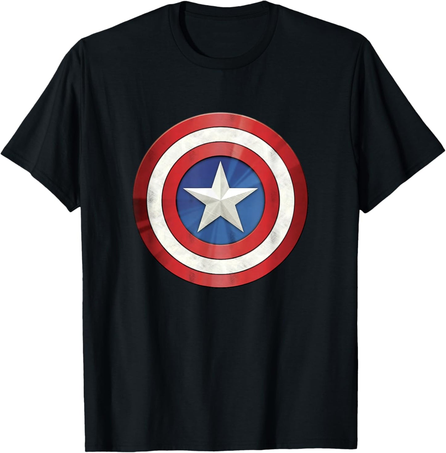 Marvel Comics Classic Distressed Captain America Shield T-Shirt - T-Shirt | Black