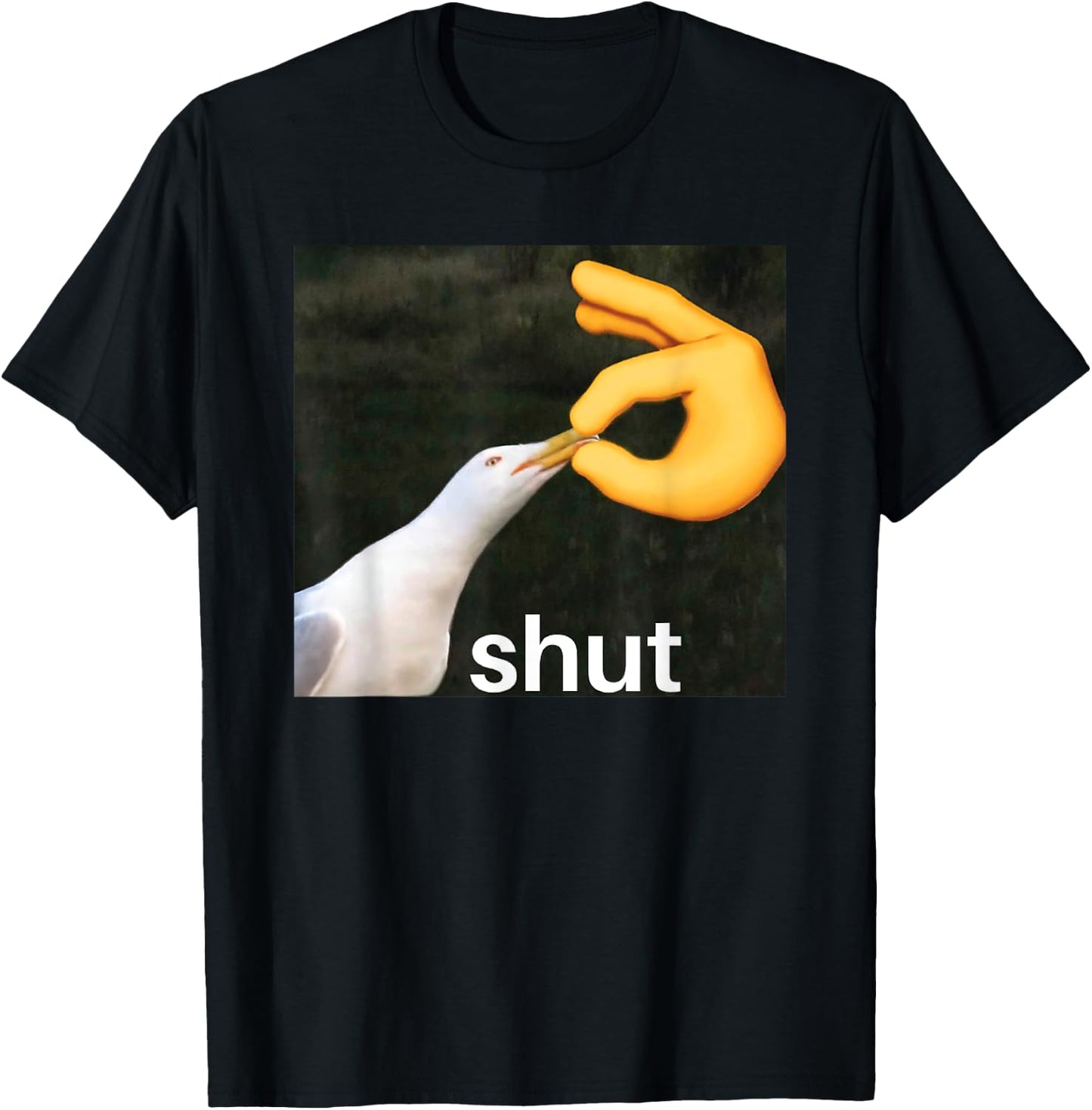 Shut Seagull Meme Bird Shut Meme T-Shirt - T-Shirt | Black