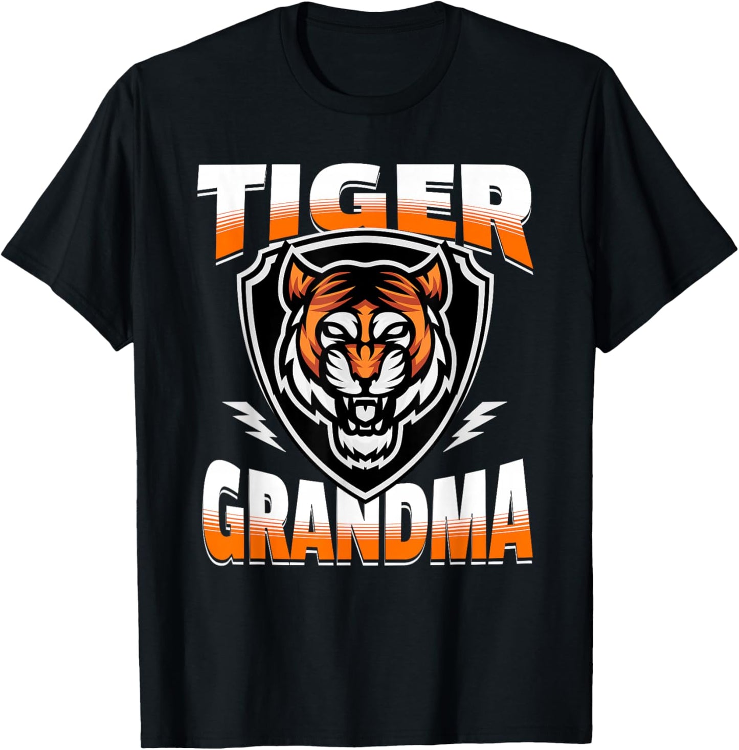 Tiger Grandma Game Day Print with Tigers Mascot T-Shirt - T-Shirt | Black
