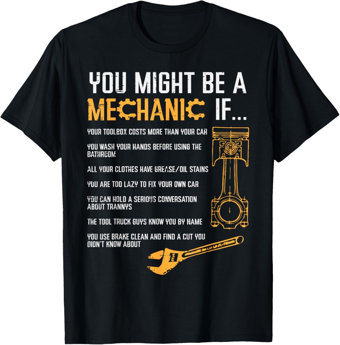 You Might Be A Mechanic If Funny Car Auto Engine Garage Men T-Shirt - T-Shirt | Black