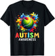 Autism Tennis Ball Autistic Autism Awareness Colorful T-Shirt - T-Shirt | Black