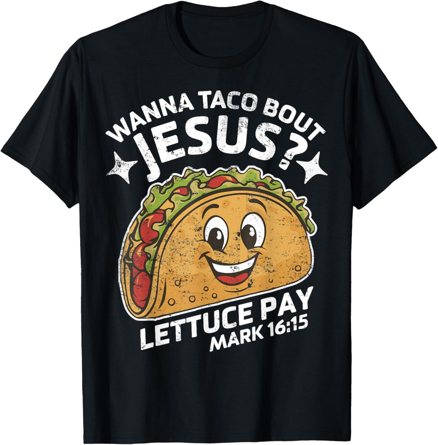Retro Wanna Taco Bout Jesus Cinco de Mayo Funny Christian T-Shirt - T-Shirt | Black