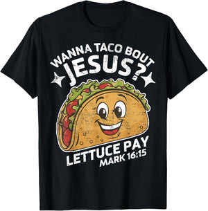Retro Wanna Taco Bout Jesus Cinco de Mayo Funny Christian T-Shirt - T-Shirt | Black
