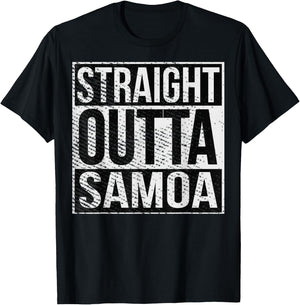 Straight Outta American Samoa Samoan Islander T-Shirt - T-Shirt | Black
