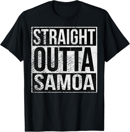 Straight Outta American Samoa Samoan Islander T-Shirt - T-Shirt | Black