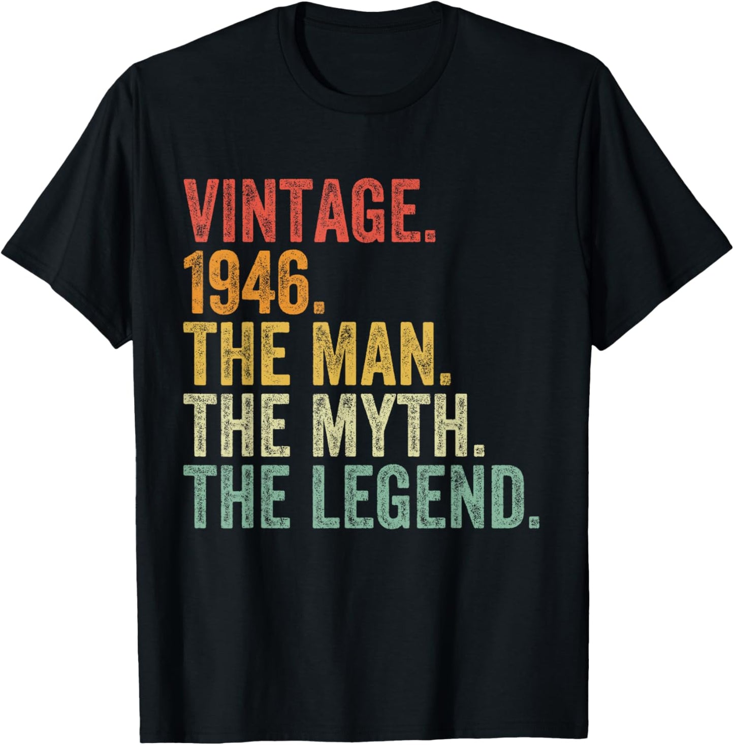 78th Birthday Vintage 1946 The Man The Myth The Legend T-Shirt - T-Shirt | Black