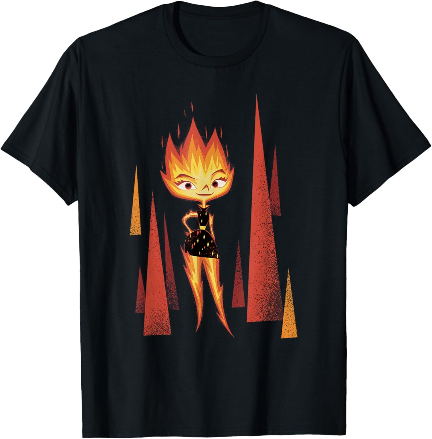 Disney Pixar Elemental Minimalistic Fire Ember Portrait T-Shirt - T-Shirt | Black
