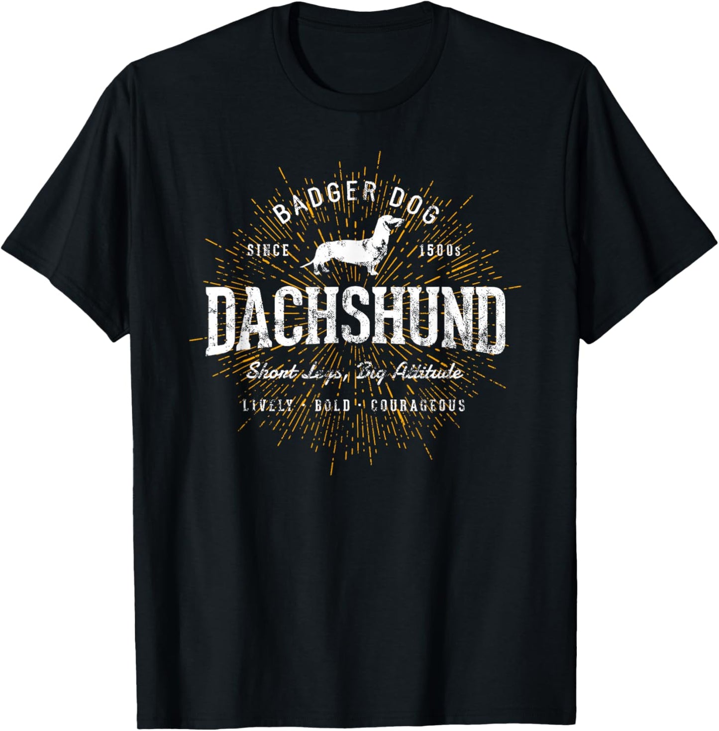 Vintage Dachshund Retro T-Shirt - T-Shirt | Black