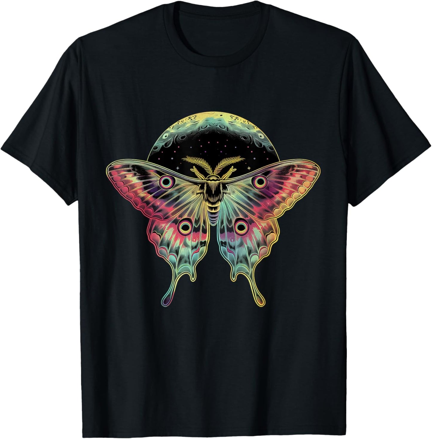 Moon Butterfly Occult Goth Art Gothic Vintage T-Shirt - T-Shirt | Black
