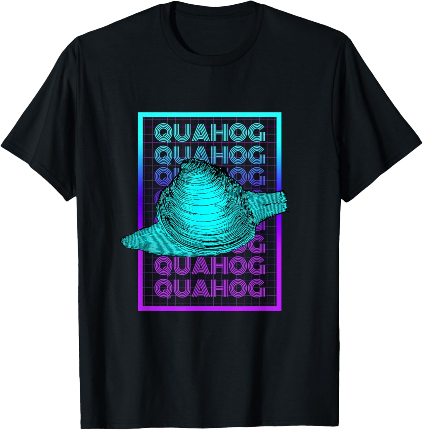 Quahog Shellfish Vintage Retro Quahog T-Shirt - T-Shirt | Black