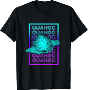 Quahog Shellfish Vintage Retro Quahog T-Shirt - T-Shirt | Black