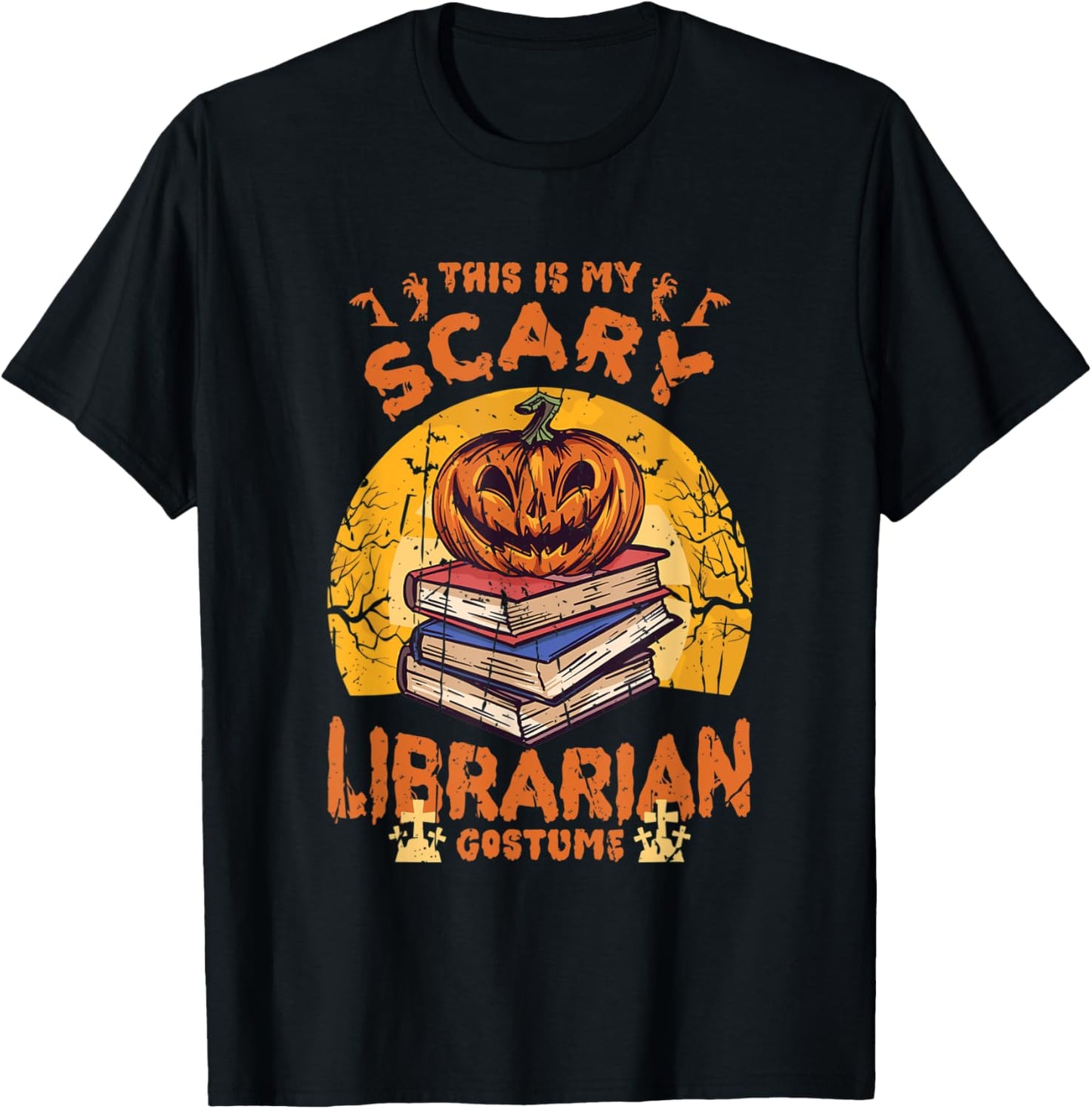This is my scary librarian costume - pumpkin T-Shirt - T-Shirt | Black