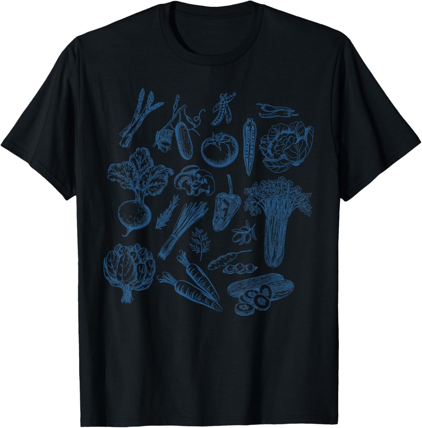 Vintage 90s Tattoo Gardening Vegetable Veggie Lovers T-Shirt - T-Shirt | Black