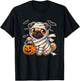 Pug Halloween Mummy Cute Pug Kids T-Shirt - T-Shirt | Black