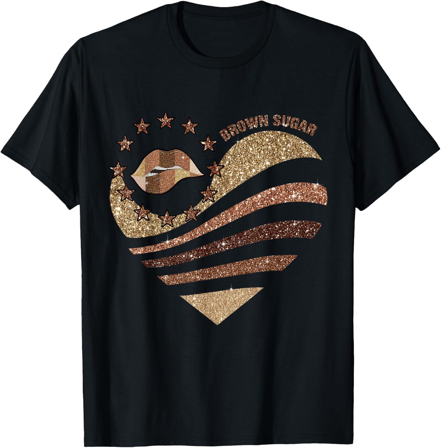 Heart Brown Sugar Lips T-Shirt - T-Shirt | Black